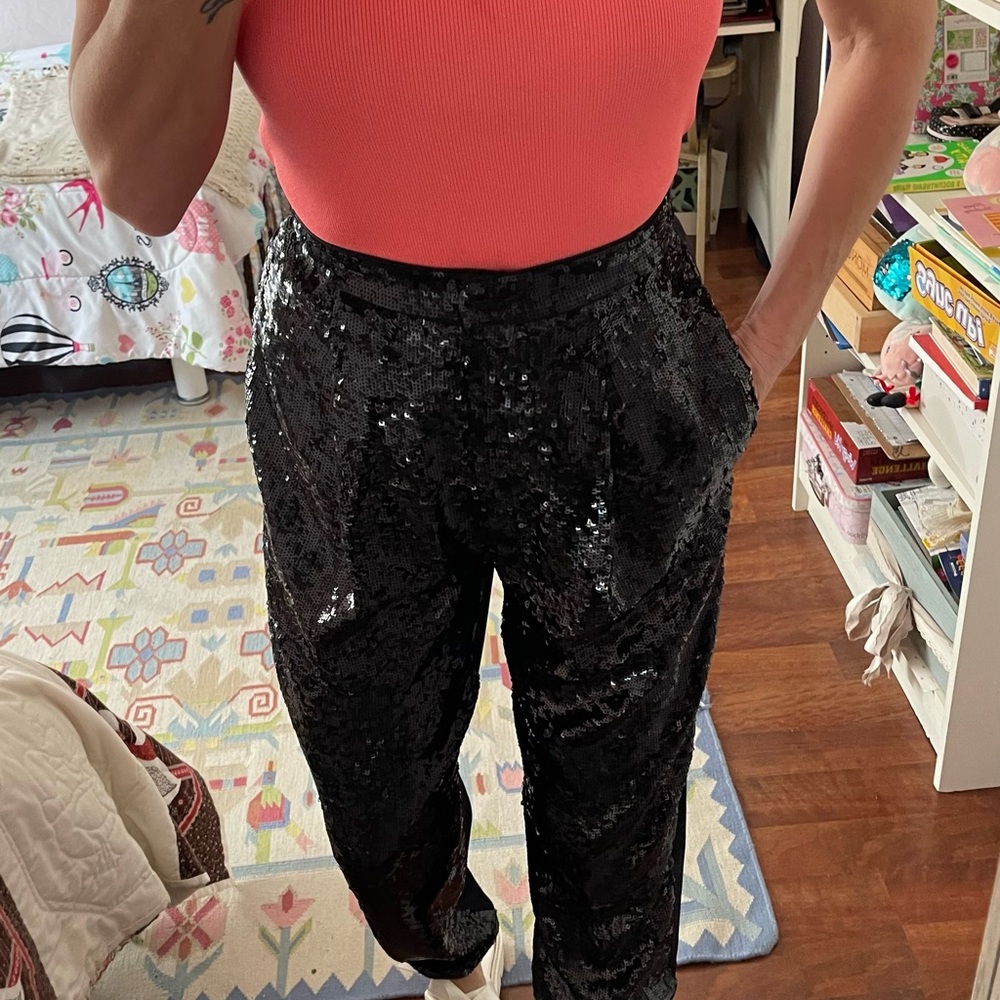 Tibi Sequin Hight Waist Pants Size 2 - image 6